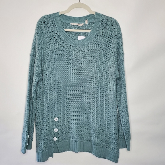Soft Surroundings Touch of Cashmere Leander Sweater Size XL Sea Foam Green NEW - Picture 12 of 12